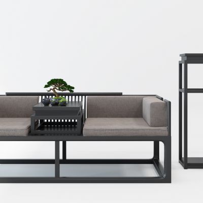 新中式床榻罗汉床盆景花架