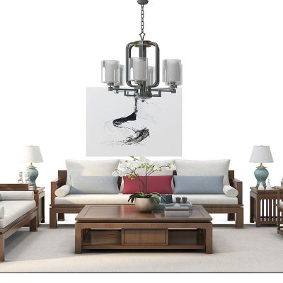 中式沙发茶几组合