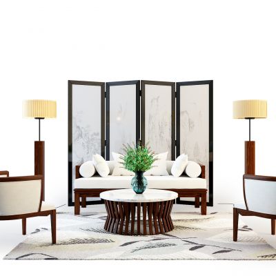 新中式沙发椅子组合