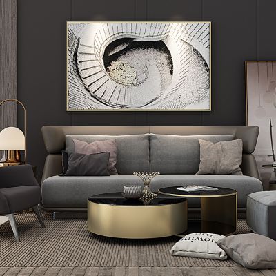 现代轻奢沙发茶几组合