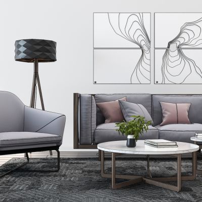 现代沙发茶几组合