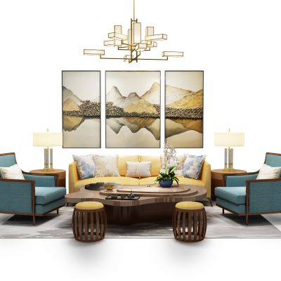 现代中式沙发组合