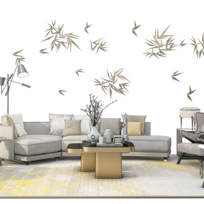 新中式沙发茶几组合