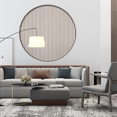 新中式沙发茶几组合