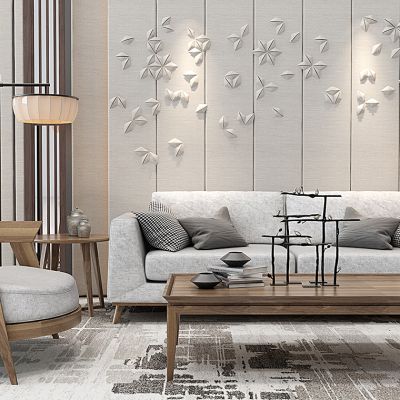 新中式布艺沙发茶几组合