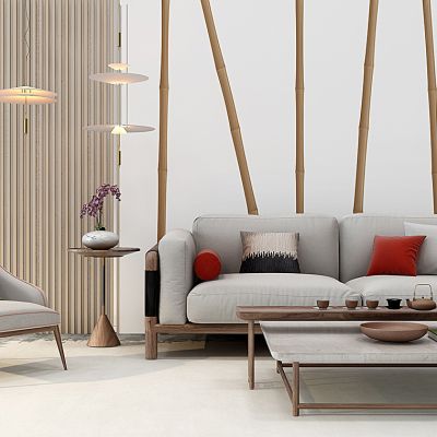 新中式沙发茶几茶具边几