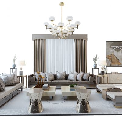 中式沙发组合玄关柜