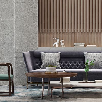 现代沙发茶几休闲椅组合