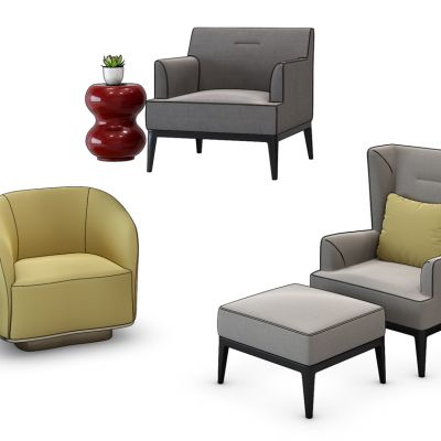 新中式休闲沙发边几组合