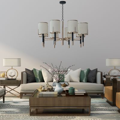 新中式沙发茶几组合