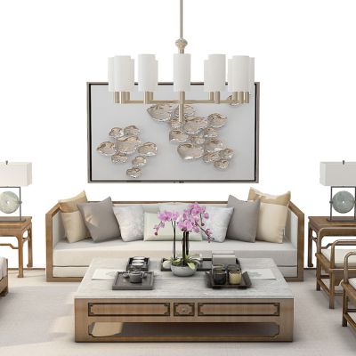 中式沙发茶几组合