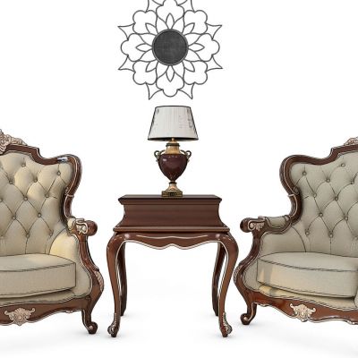 欧式古典单人沙发茶几