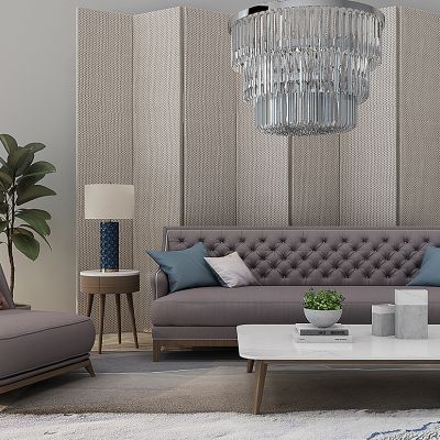 简欧沙发茶几边几台的组合