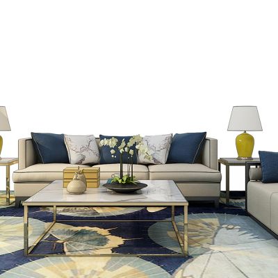 新中式沙发茶几组合