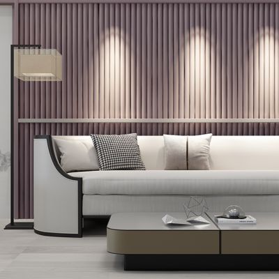 新中式双人沙发茶几木头边几