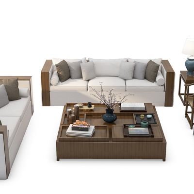 中式沙发茶几组合