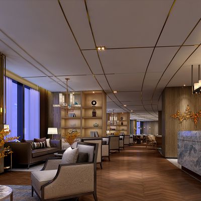 新中式行政酒廊前台