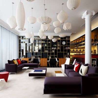 商场欧式新古典书吧书店咖啡厅