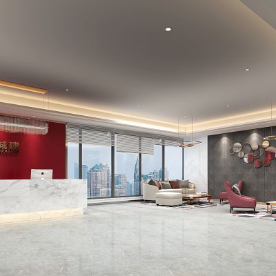 现代接待大厅前厅3D模型