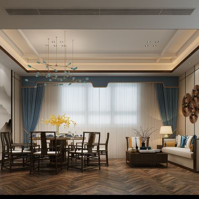 中式餐厅包间餐桌椅