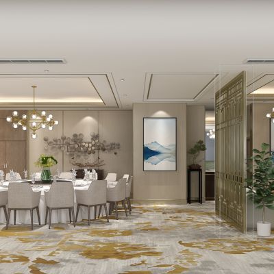 现代新中式餐厅包间