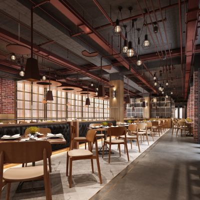 新中式餐厅3D模型