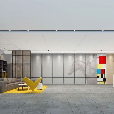 现代风格办公室休息等后区水吧台