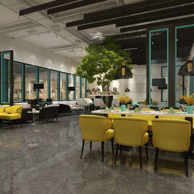 现代工业风混搭餐厅酒吧