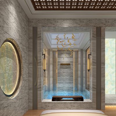 新中式spa会所按摩室