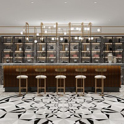 现代餐厅服务台吧台吊灯