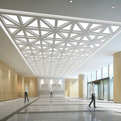 现代风格前台大厅3D模型