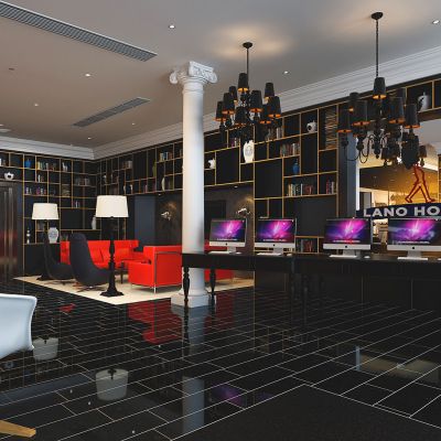 商场欧式新古典书吧书店咖啡厅甜品店