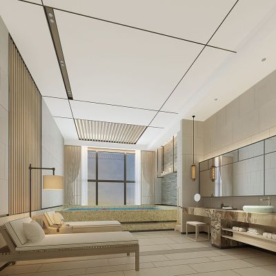 现代新中式spa水疗按摩房