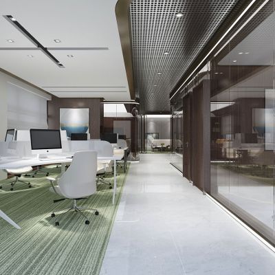 现代风格开敞办公区走廊
