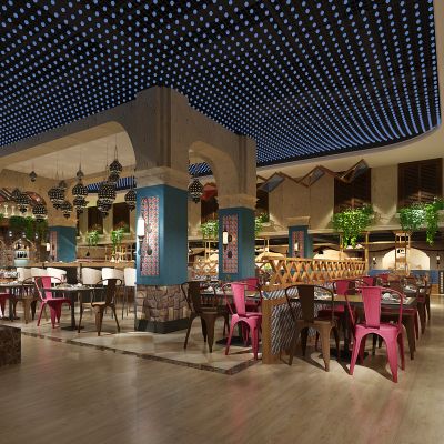 伊斯兰新疆工业风混搭餐厅餐桌椅卡座