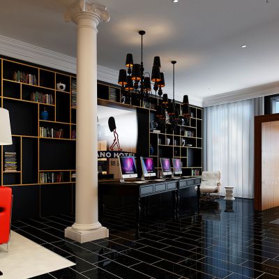 商场欧式新古典书吧书店咖啡厅