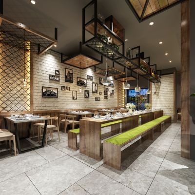 新中式工业餐厅管道