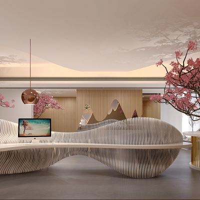 新中式日式会所美容院前台