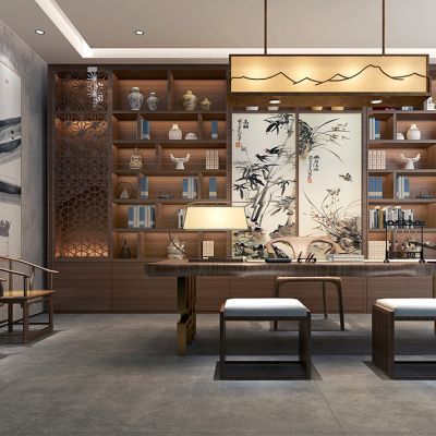 新中式总经理办公室3D模型