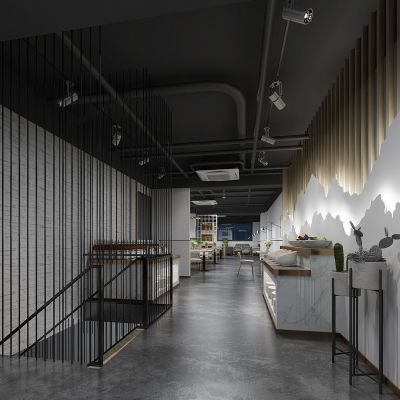 现代餐厅调料自取区调理台