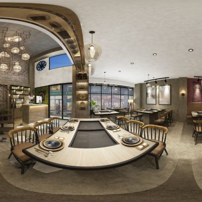 工业风餐厅3D模型