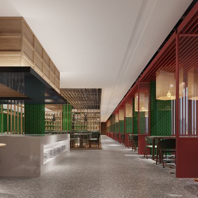 新中式自助餐厅餐台欧式皮革卡座