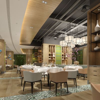 新中式自助餐厅餐台餐具早餐厅大餐厅卡座