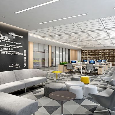 现代开敞办公休闲区