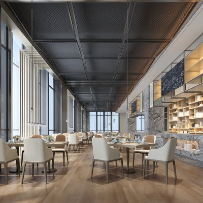 现代新中式酒店自助餐厅