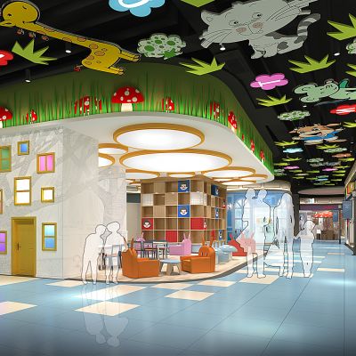 现代风格商场儿童区走廊3D模型
