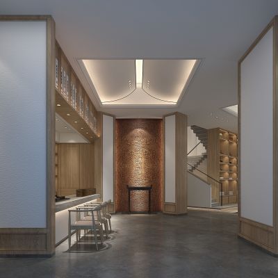 中式茶馆茶楼前台前厅接待