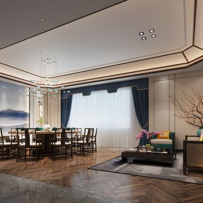 中式餐厅包间包房大包间餐桌椅