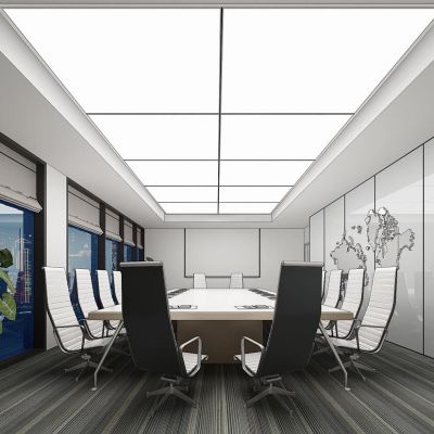 后现代会议室3D模型