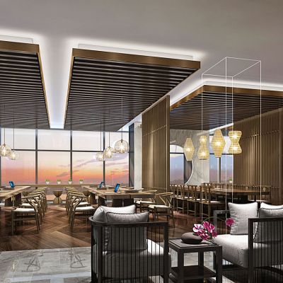 新中式开敞办公书吧